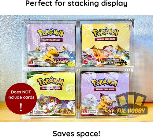 Miniatura 6 de Funda acrílica de lujo compatible con cajas de refuerzo de Pokémon ingleses, magnética, fácil carga superior, protección gruesa de 0.236 pulgadas
