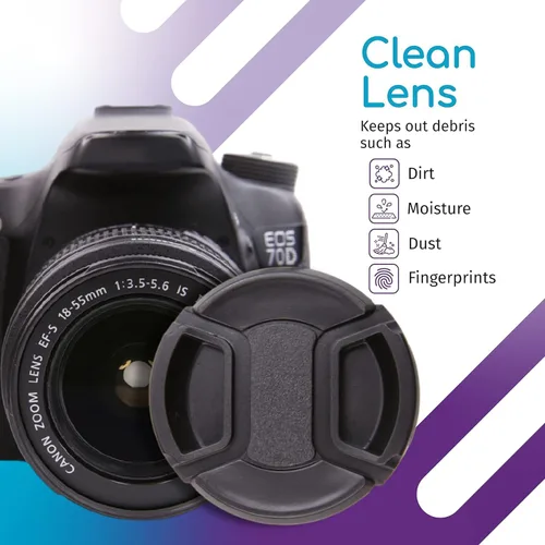 Miniatura 2 de Tapa de lente frontal a presión para Canon, Nikon, Sony, Pentax, todas las lentes DSLR + anillo de enfoque de lentes de cámara de diseño