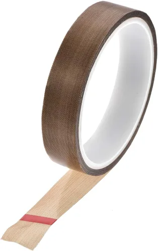 Miniatura 13 de uxcell Cinta de tela revestida de PTFE de 0.236 in Cinta de alta temperatura marrón para selladores de vacío, mano e impulso Cinta adhesiva