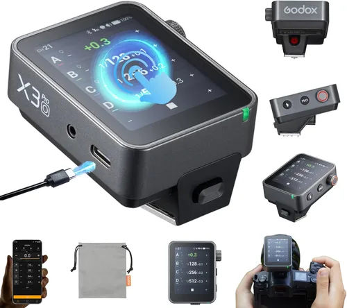 Miniatura 10 de Godox X3 Pro C X3Pro C TTL GODOX Trigger inalámbrico para Canon, pantalla táctil LCD de 2.4 pulgadas, batería de iones de litio de 2930 mAh
