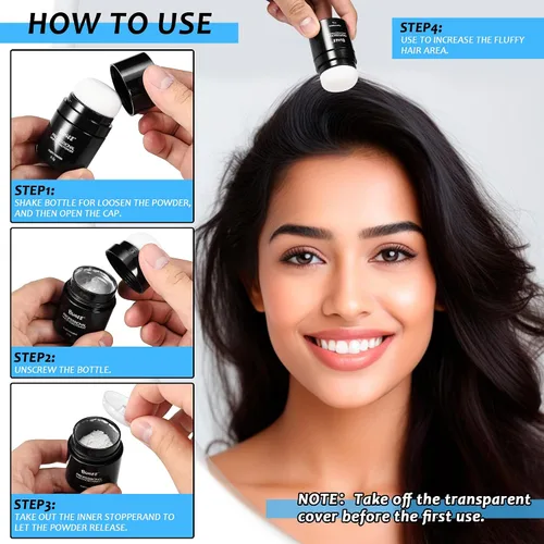 Miniatura 2 de Champú en polvo seco, polvo para peinar, cabello seco que mantiene el cabello suave y esponjoso todo el día, sin ensuciar, polvo, levantamiento