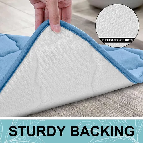 Miniatura 5 de OLANLY Alfombra de baño de espuma viscoelástica de 24 x 16 pulgadas, ultra suave y absorbente, antideslizante, cómoda, lavable a máquina, para suelo