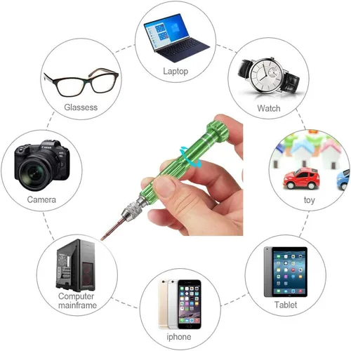 Miniatura 5 de Esinam Destornillador pequeño multifuncional 8 en 1 para lentes, reparación de gafas, mini kit de destornillador para teléfono celular, gafas