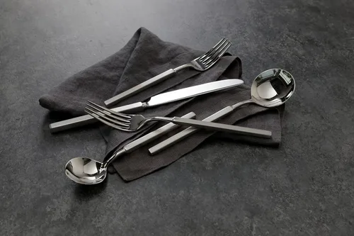 Miniatura 3 de Fortessa Jaxson - Cubiertos de acero inoxidable 18/10, acero inoxidable cepillado/espejado, servicio de ajuste de 5 piezas para 1