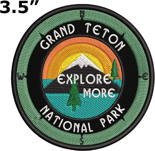 Miniatura 2 de Parque Nacional Grand Teton, Wyoming - Explora más - Parche bordado de 3.5 pulgadas para planchar o coser para vacaciones, recuerdo, viajes