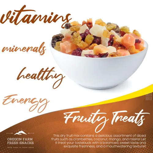 Miniatura 4 de Oregon Farm Fresh Snacks Mezcla de frutas secas – Mezcla de aperitivos con arándanos secos, coco, mango y pasas – Snacks saludables para adultos
