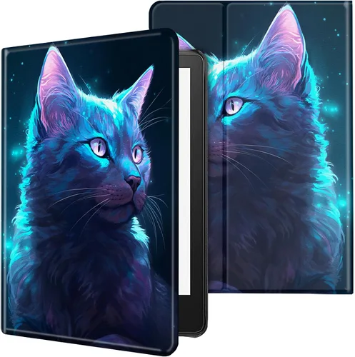 Miniatura 42 de Funda para tablet Kindle Fire 7 2019/2017 lanzamiento 9ª/7ª generación 7 pulgadas, ligera, protectora de piel sintética, cubierta inteligente