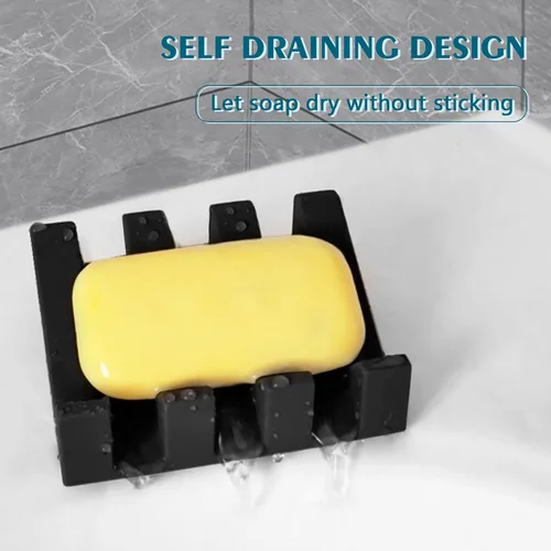 Miniatura 4 de Jabonera Autodrenante con Soporte, Jabonera de Silicona, para Baño, Cocina, Esponjas, Puede Extender la Vida del Jabón, Mantiene las Barras de Jabón