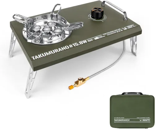 Miniatura 8 de Estufa de camping de propano, Estufa de gas plegable de escritorio e incrustada, Estufa de gas doméstica con asa de transporte, Estufa de cocina