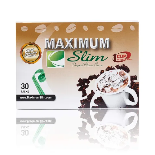 Maximum Slim Cacao instantáneo de alta calidad, cremosa, deliciosa fórmula 4 en 1 con extractos de hierbas naturales para energía y vitalidad,