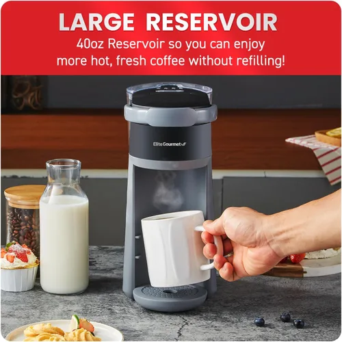 Miniatura 4 de Elite Gourmet EHC323 - Cafetera de cápsulas 2 en 1 con tecnología de preparación rápida, capacidad de preparación de 6 ~ 12 onzas, K-Cups y molidos