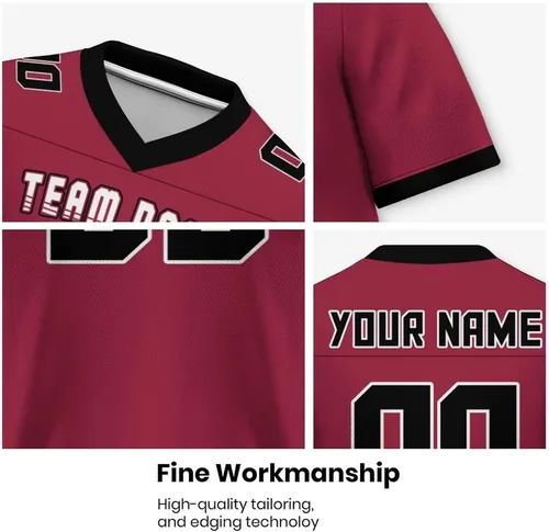 Miniatura 5 de Custom Plain Football Jersey Men Women Youth Kid StitchedPrinted Personalized Team Name Number Fan Apparel S-7XL