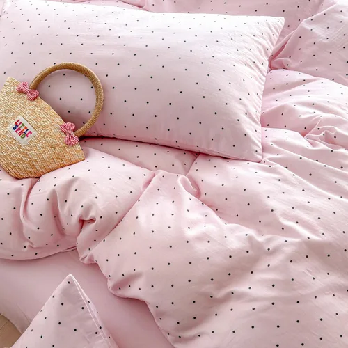 Miniatura 6 de Polka Dot Twin XL Duvet Cover Pink Zipper Twin XL Comforter Cover Cotton Double Gauze Cute Soft Duvet Cover Set with 2 Pillowcases Boho Girls