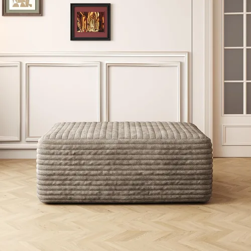 Miniatura 64 de Otomana de pana de felpa de 37.4 pulgadas, otomana tapizada de nube para sofá deshuesado en una caja, sofás modulares seccionales para sala de Negro