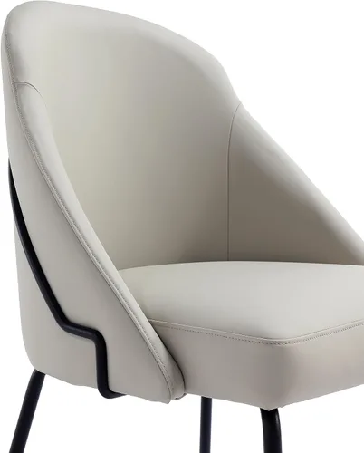 Miniatura 5 de Manhattan Comfort Gracie - Juego de 1 sillas de comedor modernas de piel sintética, asiento tapizado de piel sintética, patas de acero, espuma