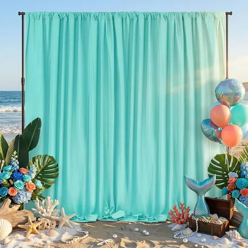 Miniatura 33 de Cortinas de Telón de Fondo Blanco de 2 Paneles 5 x 1,5 m de Poliéster, Telón de Fondo para Fotografía, Cortinas para Decoración de Fondo de Boda