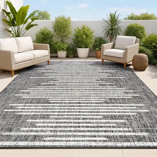 Miniatura 13 de JONATHAN Y Alfombra geométrica a rayas para interiores y exteriores, 2 x 8 pulgadas, color beige/marrón, zolak bereber para patio trasero, patio