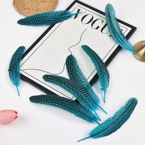 Miniatura 6 de Daieeparty 12 plumas de faisán a granel, plumas manchadas naturales para manualidades, decoración del hogar