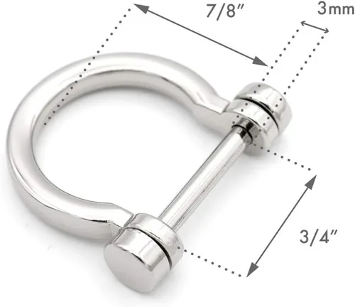 Miniatura 3 de CRAFTMEMORE Anillos en D atornillados con grillete de herradura anillo D DIY llavero monedero accesorio para correa de 3/4 pulgadas, 4 piezas