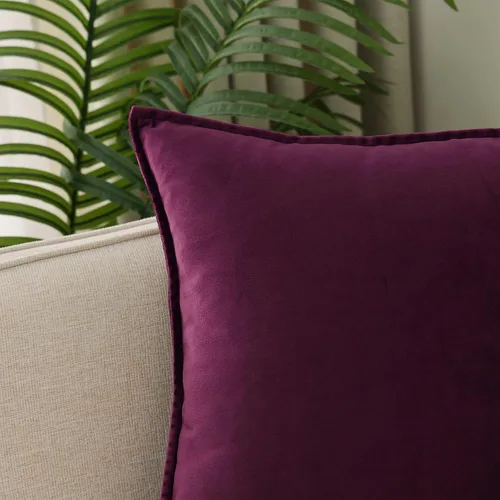 Miniatura 3 de JIAHANNHA Fundas de Almohadas Decorativas de Terciopelo Morado Paquete de 2 Primavera Decorativas Suaves para Sofá Cama Sala de Estar Oficina 18×18