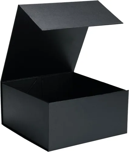 Miniatura 46 de Paquete de 4 Cajas de Regalo de 12x6x4 Pulgadas con Tapas de Cierre Magnético, Caja Negra Magnética para Boda, Propuesta de Padrinos y Damas