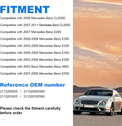 Miniatura 6 de JDMON 1 pieza trasera derecha kit suspensión bolsas de reemplazo para Mercedes-Benz W211 W219 2003-2011 CLS500 CLS550 E280 E300 E320 E350 E500 E550
