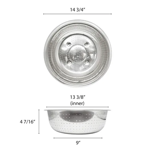 Miniatura 2 de Excellante - Coladores chinos de 13" con agujeros de 0.079 in, acero inoxidable