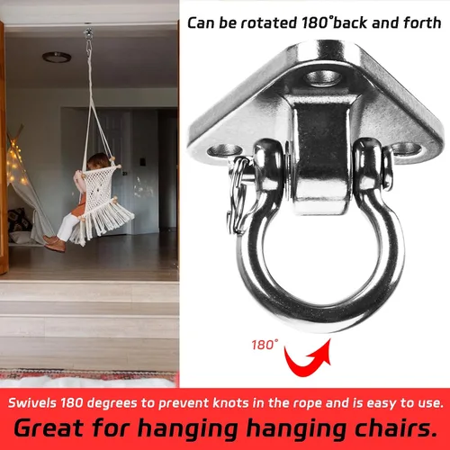 Miniatura 4 de Soporte de columpio de acero inoxidable 304 resistente de 1500 libras, capacidad de 180 ° para yoga, porche, columpio, asiento de arena, gimnasio