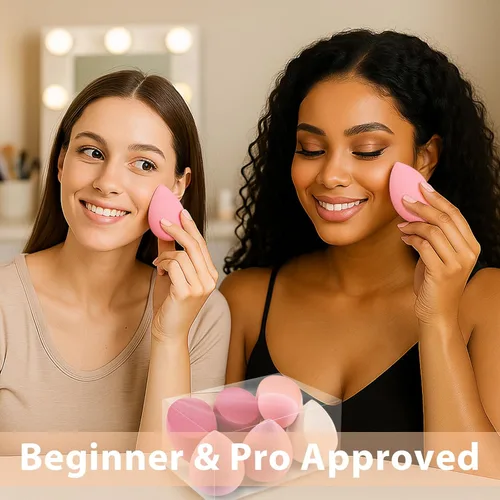 Miniatura 6 de Juego de esponjas de maquillaje Foonbe, esponjas difuminadoras, 7 piezas para líquido, crema y polvo, sin látex, esponjas de belleza multicolor