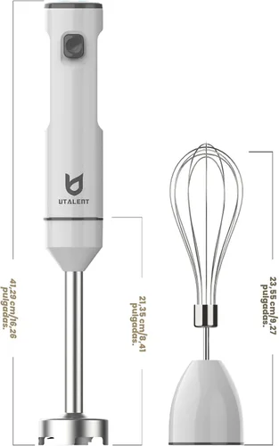 Miniatura 5 de Batidora de Mano Inalámbrica, UTALENT Batidora de Inmersión de Velocidad Variable de Mano Recargable, con Cable de Carga USB-C, Batidor de Huevos