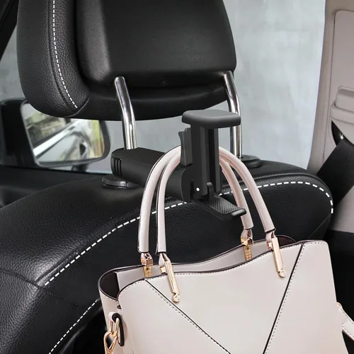 Miniatura 7 de Ganchos para Reposacabezas del Asiento Trasero - Nuevo Gancho de Coche Oculto 2 en 1 con Soporte para Teléfono, Rotación Universal de 360 Grados