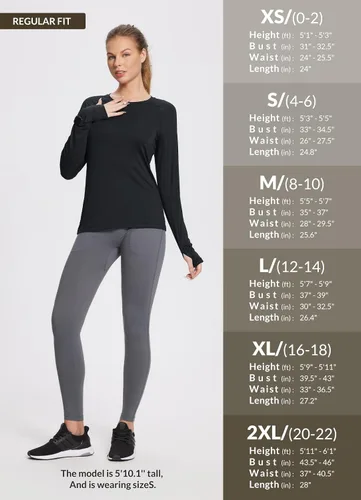Miniatura 7 de BALEAF Women's Long Sleeve Running Shirts Workout Tops Athletic Active Quick Dry Soft Lightweight