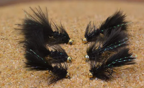 Miniatura 4 de Mosca de cabeza de plantilla de tungsteno micro Wooly Bugger - Euro Ninfa para trucha y otras especies