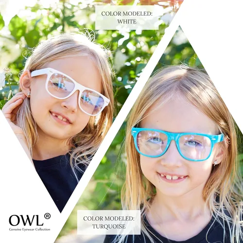 Miniatura 6 de OWL Gafas de luz azul para niños, anti rayos azules, lente transparente, para videojuegos, computadora, luz azul, para niños, sin receta y probador