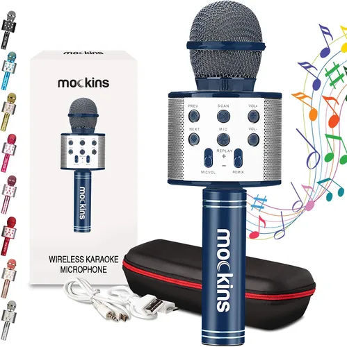 Miniatura 12 de Mockins Micrófono de Karaoke Bluetooth Negro para Niños con Altavoz Bluetooth Integrado Micrófono Inalámbrico de Karaoke Compatible con iPhone