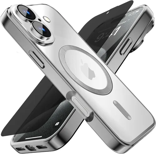Miniatura 57 de Misscase Funda MagSafe compatible con iPhone 12 Pro Max con protector de lente de cámara, protección completa, funda magnética transparente