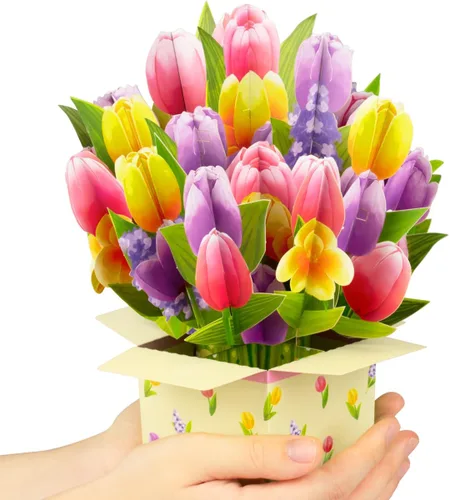 Miniatura 9 de Tarjeta de ramo de flores de clavel emergente, tarjetas de felicitación 3D, tarjeta de felicitación para Navidad, felicitaciones, incluye sobre