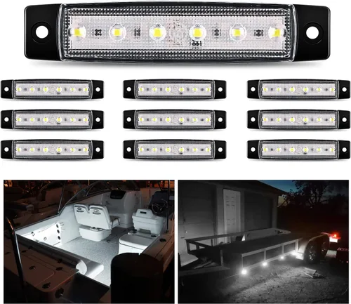 Miniatura 17 de Nilight 10 luces LED rojas de 3.8 pulgadas con 6 luces LED indicadoras laterales delanteras y traseras para 12 V, camión, remolque, caravana, Rojo