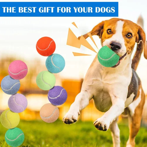 Miniatura 4 de Liliful 50 pelotas de tenis chirriantes para perros de 2.5 pulgadas para jugar con mascotas, perros medianos y grandes, pelotas para entrenamiento