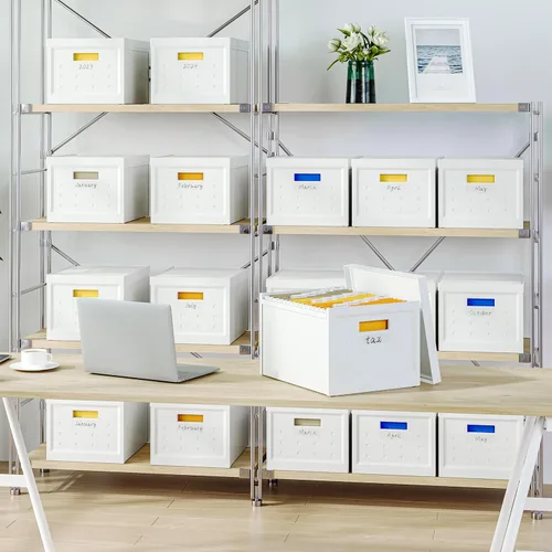 Miniatura 9 de Seseno Caja organizadora de archivos con tapa, organizador universal de archivos colgantes, caja de carpetas de archivos de tamaño carta/legal