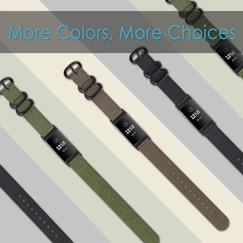 Miniatura 4 de FINTIE Bandas compatibles con Fitbit Charge 4 3 3SE, correa de repuesto de nailon suave (negro)