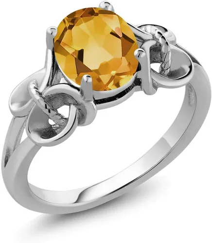 Miniatura 64 de Gem Stone King Anillo de compromiso ovalado con piedra natal para mujer, plata de ley 925, ovalado de 0.354 x 0.276 in, anillo de compromiso