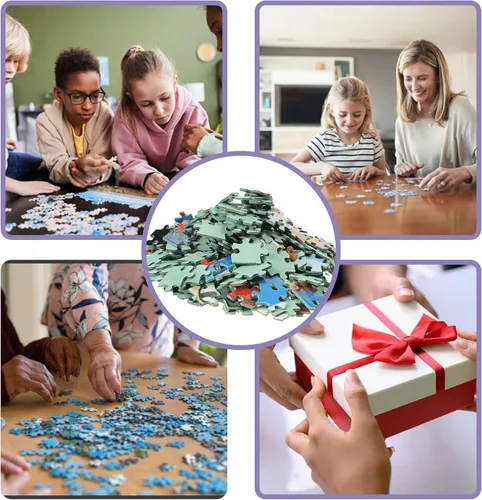 Miniatura 8 de Rompecabezas de madera de esquina redondeada con atrapasueños de búho, rompecabezas de 1000 piezas para adultos y personas mayores, divertido arte