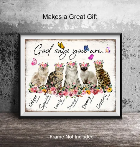 Miniatura 5 de Arte de pared inspirador cristiano de 11 x 14 pulgadas, versículo de la Biblia, decoración de pared de las Escrituras del Salmo para mujeres