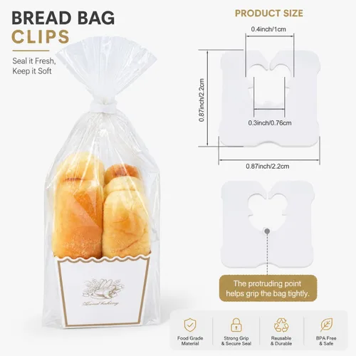 Miniatura 5 de 100 clips de plástico reutilizables para pan que mantienen tus alimentos frescos, clips de bolsa de almacenamiento de alimentos de 7/8 x 1 pulgada