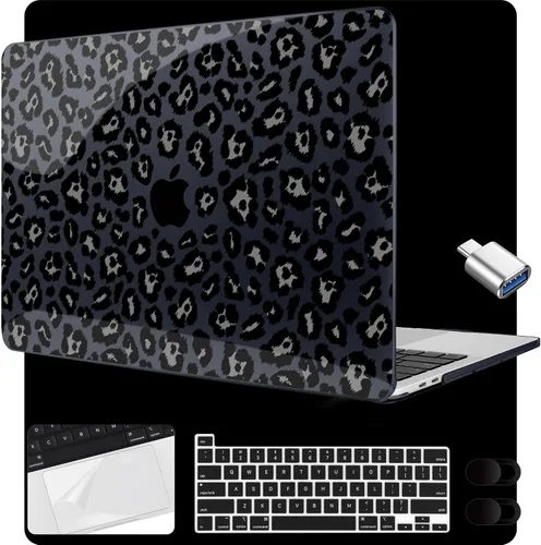 Miniatura 14 de MEEgoodo Funda para MacBook Pro de 13 pulgadas 2022 2021 2020 A2338 M2/M1 A2251 A2289 con Touch ID, fundas rígidas transparentes para laptop