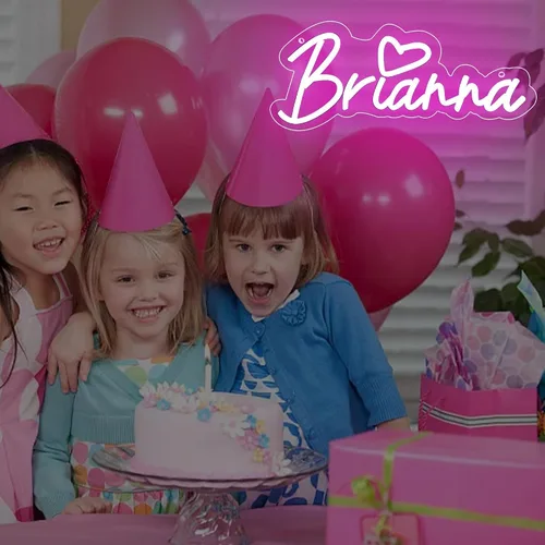 Miniatura 5 de Letrero de neón con el nombre Brianna para decoración de pared, luz de neón LED con el nombre Brianna para dormitorio de niños, decoración de fiesta