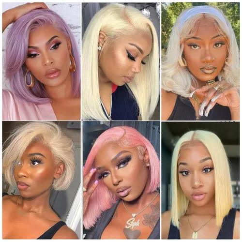 Miniatura 7 de UTIDE Bob Wig Human Hair Straight 5X5 Lace Front Wig Human Hair 150% Density Short Straight Frontal Bob Wig 5x5 HD Transparent Lace Frontal Wig Pre
