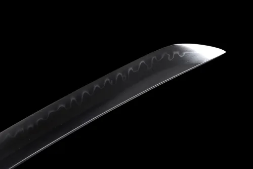 Miniatura 6 de Tanto Sword - Espada corta hecha a mano de arcilla katana templada de acero T10 real Hamon espada samurái de espiga completa afilada