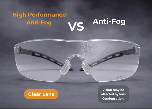 Miniatura 5 de KOZIFACE A18 - Lentes de seguridad para hombres y mujeres, ligeros, color gris y negro, marco ajustable flexible, elegante, protección antivaho
